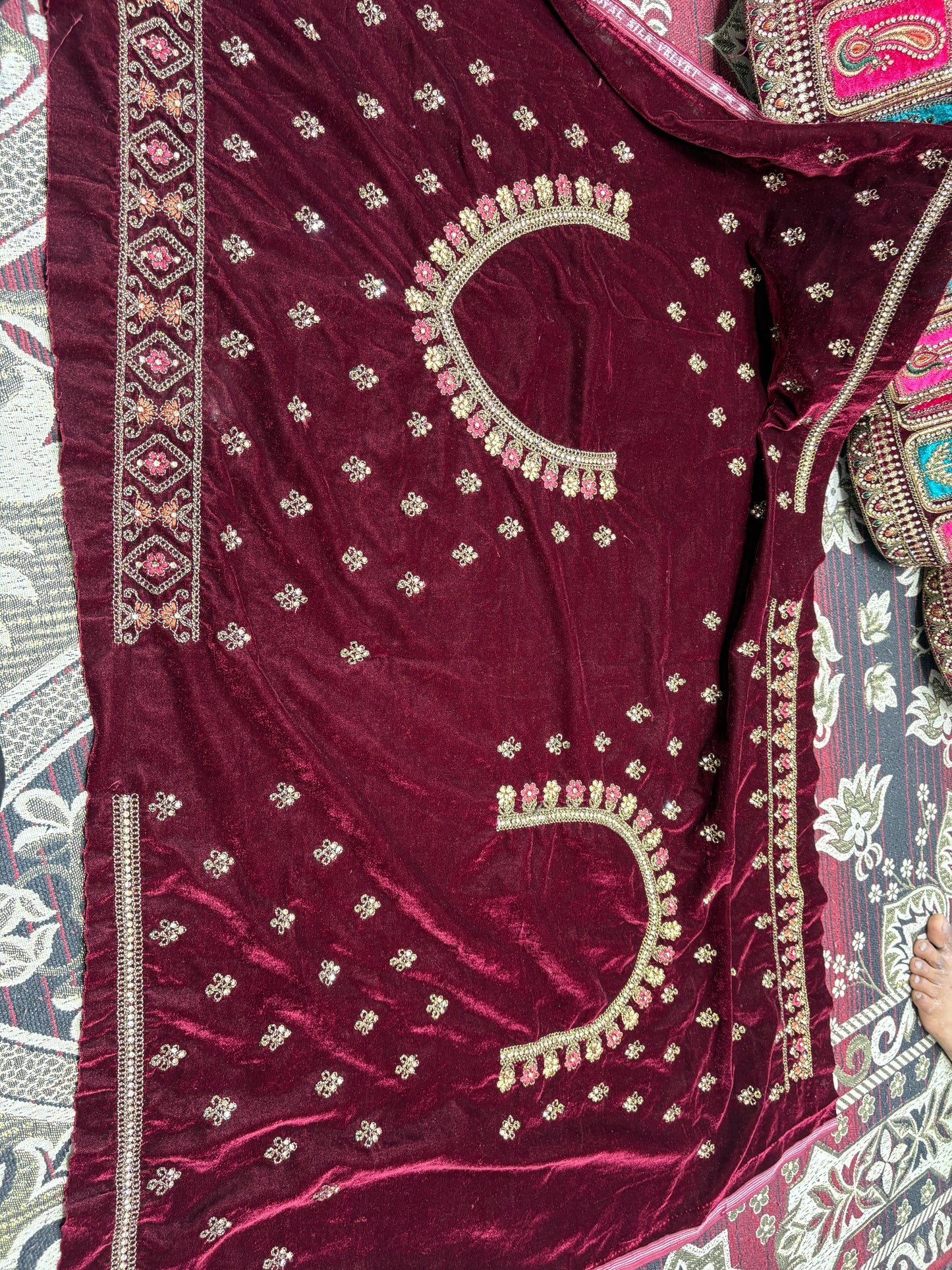 Fabulous maroon Doli barat ball bridal Lehenga