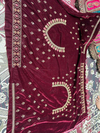 Fabulous maroon Doli barat ball bridal Lehenga