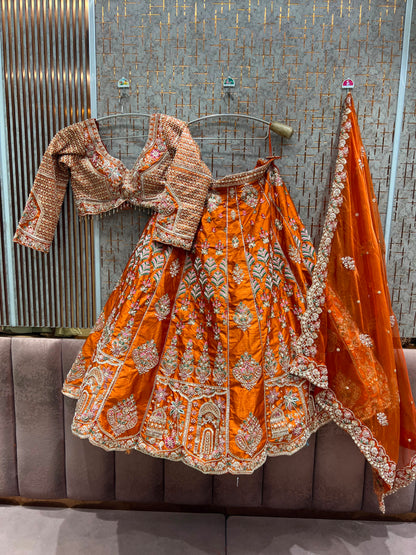 White Crop Top Lehenga