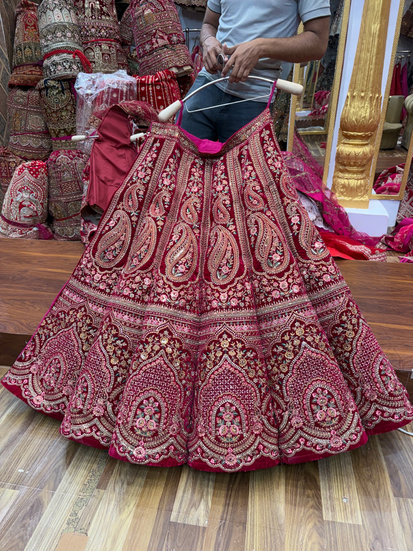Maroon Ball Bridal Lehenga