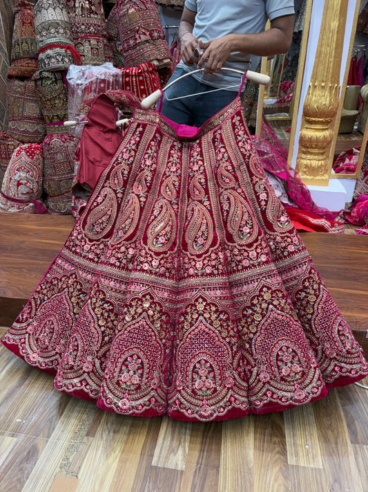 Maroon Ball Bridal Lehenga