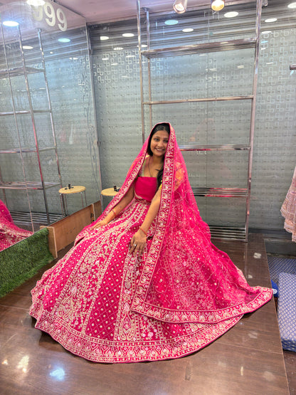 Astonishing red bridal Lehenga
