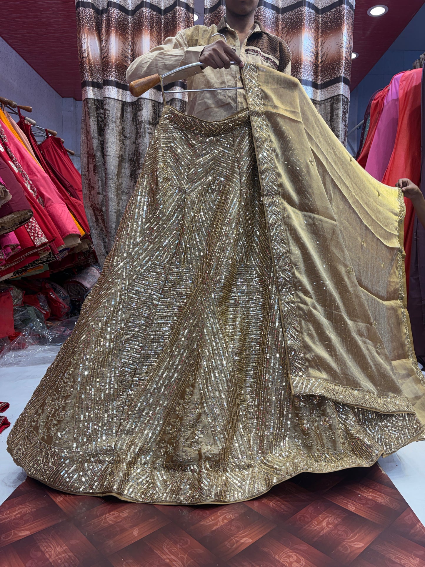 Fantastic golden bridal Lehenga