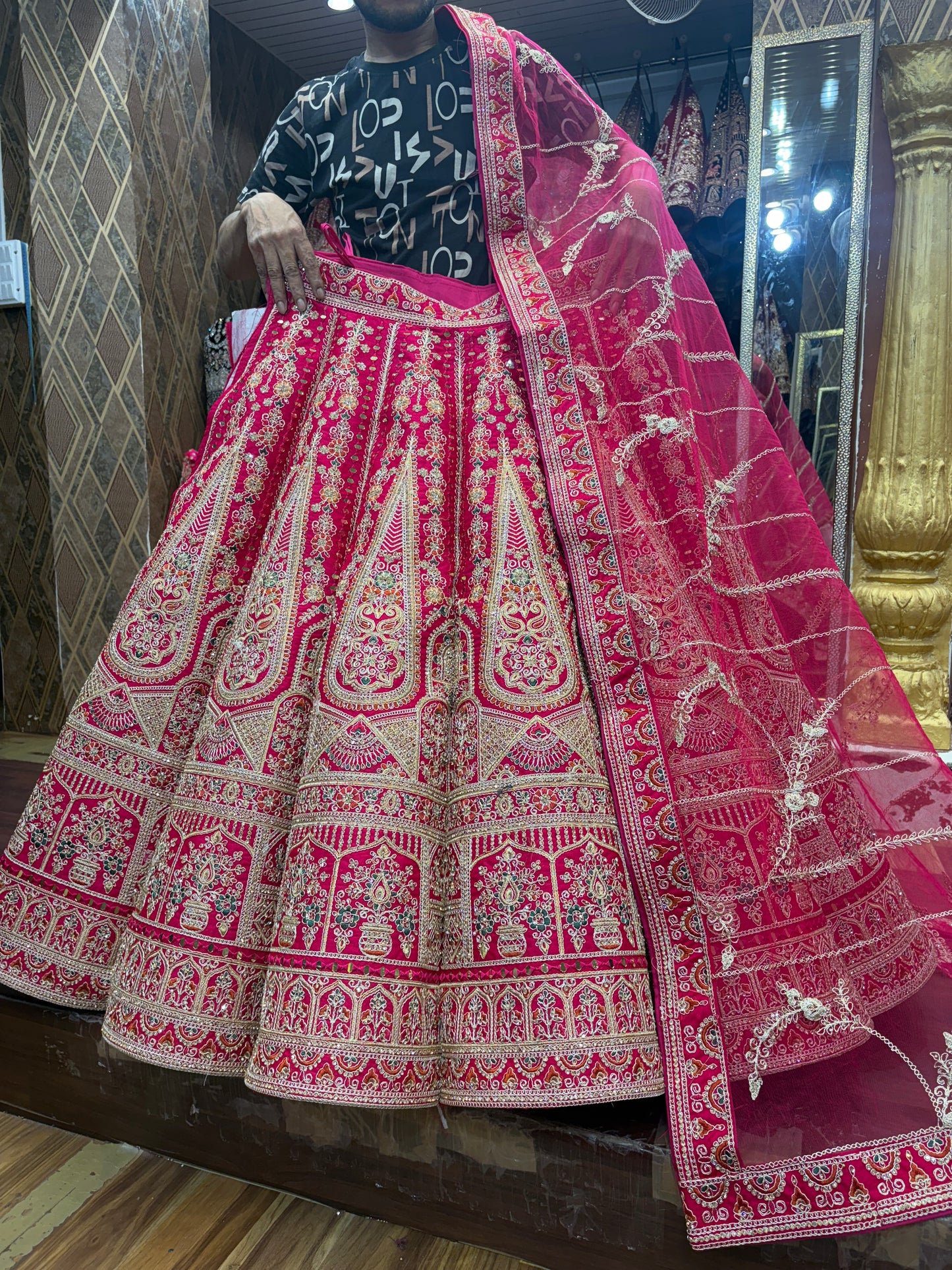 Attractive red Ball bridal Lehenga