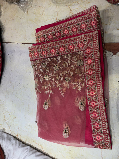 Charming Red peacock Bridal Lehenga