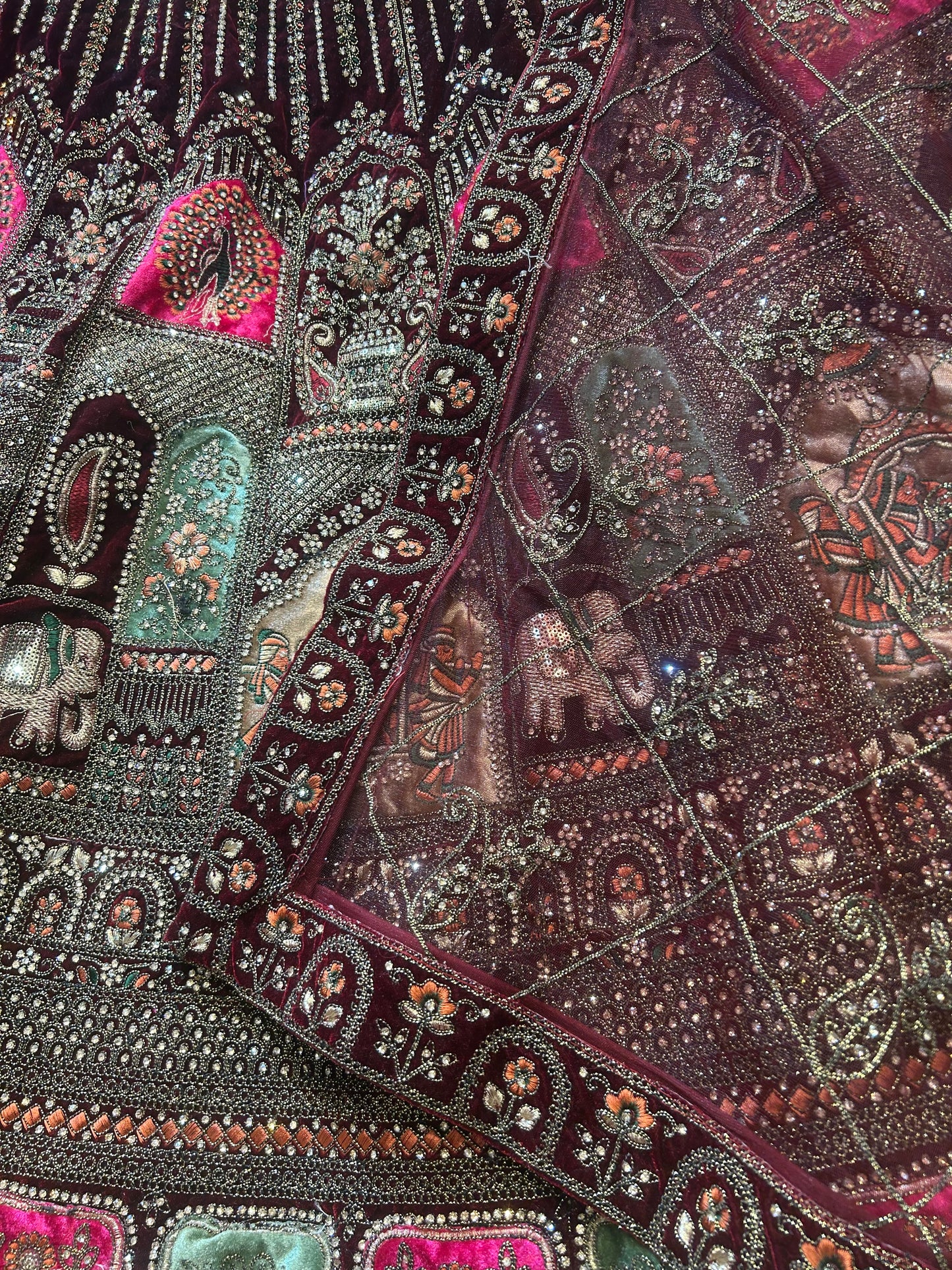 Awesome maroon doli barat bridal lehenga