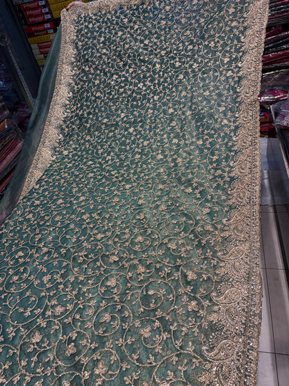 Engaging Rama blue saree