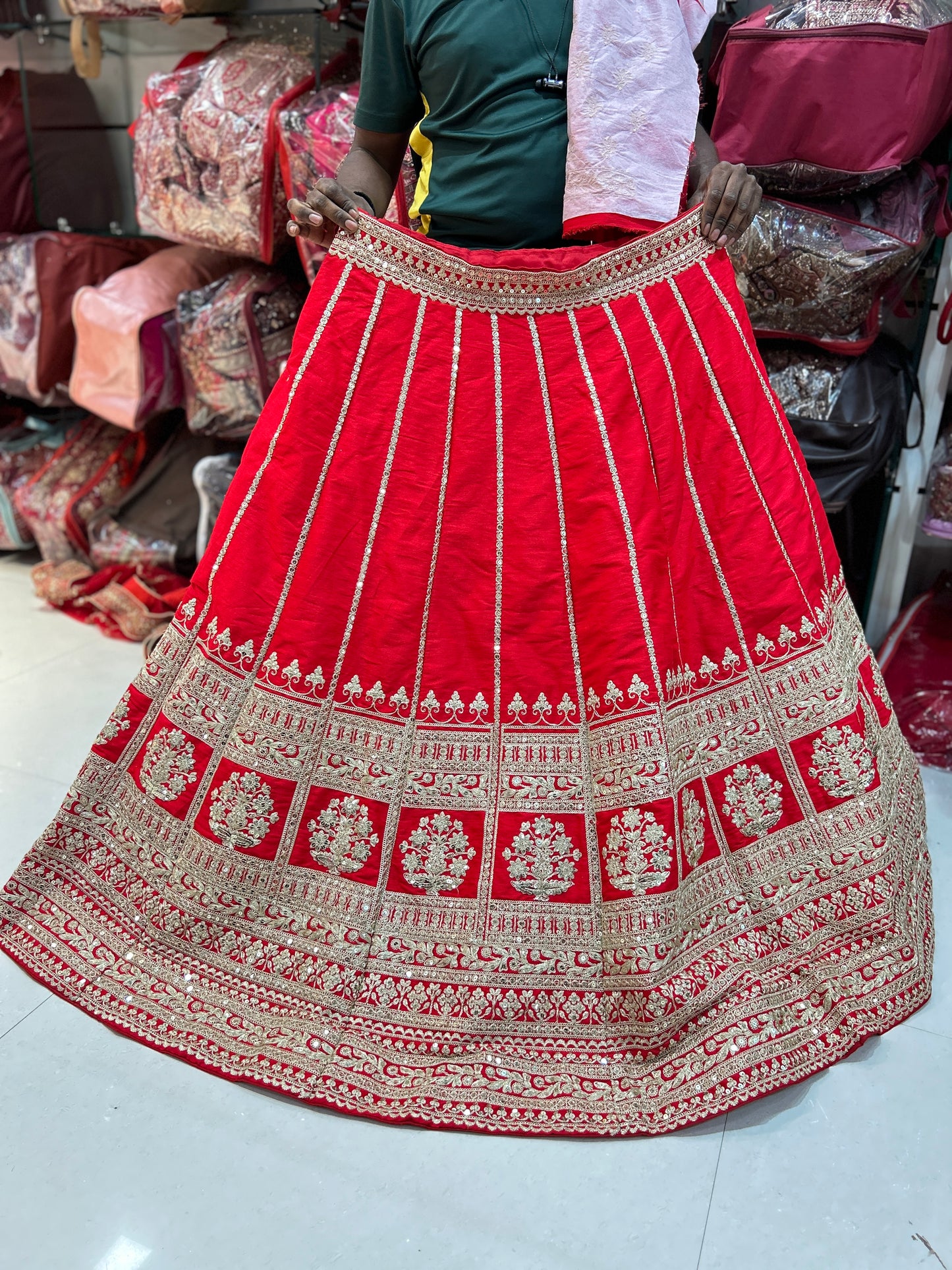Majestic Red bridal lehenga Happy Customer