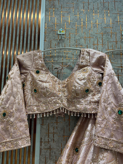 Pink Crop Top Lehenga