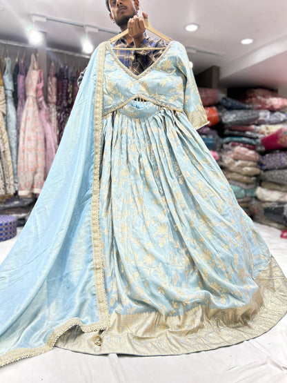 Something different blue Lehenga