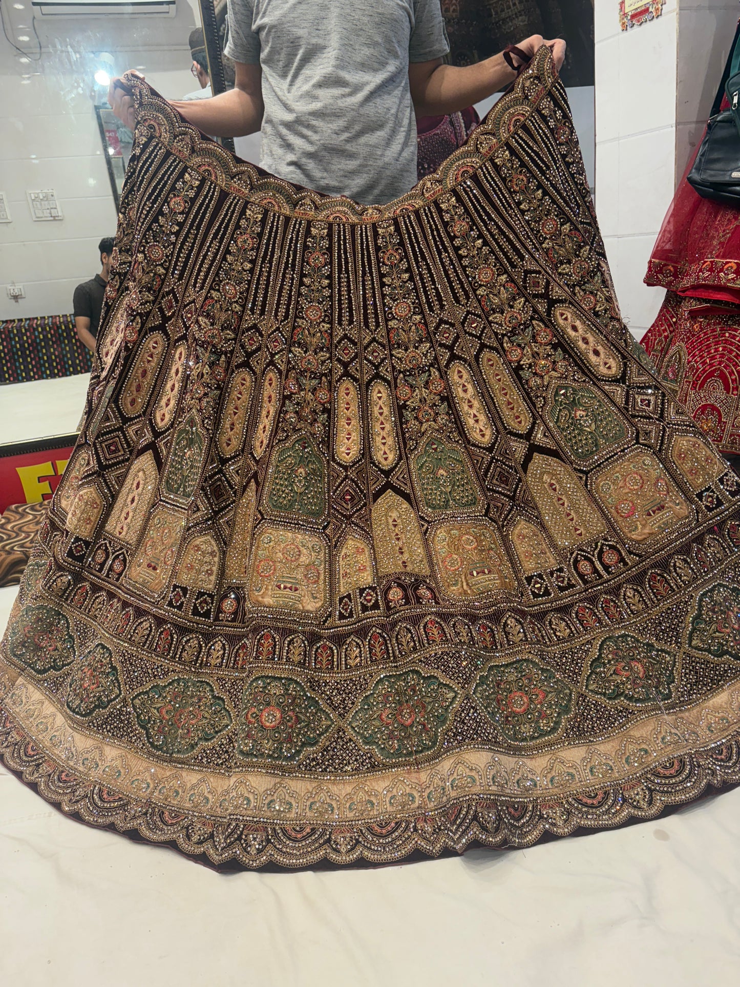 Royal maroon bridal Lehenga happy customer