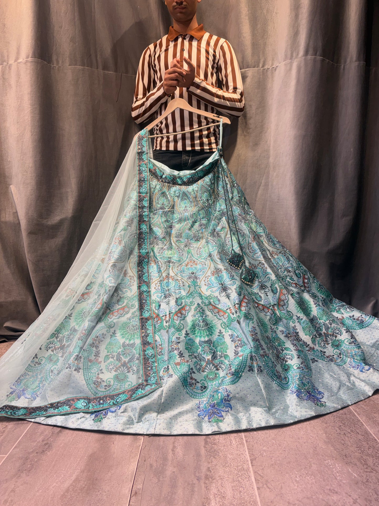 Lavishing blue Crop Top Lehenga