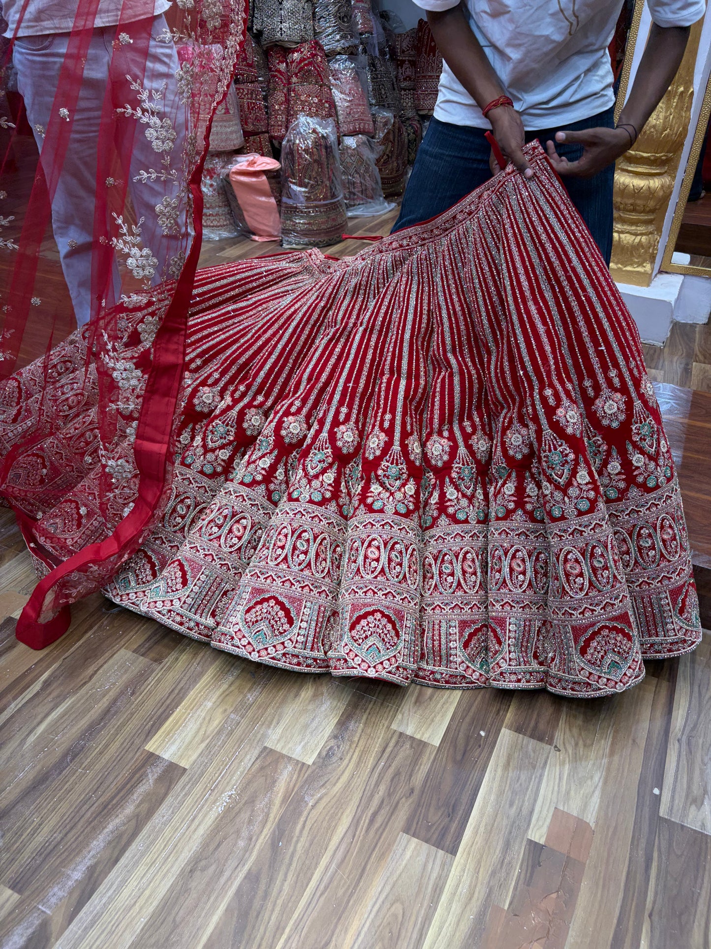 Red Designer Ball Bridal Lehenga