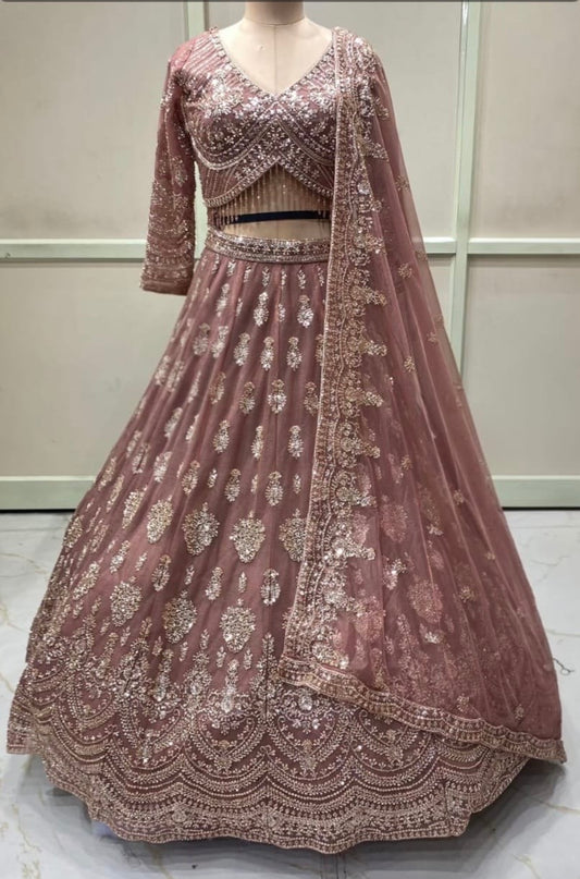 Pink Crop Top Lehenga