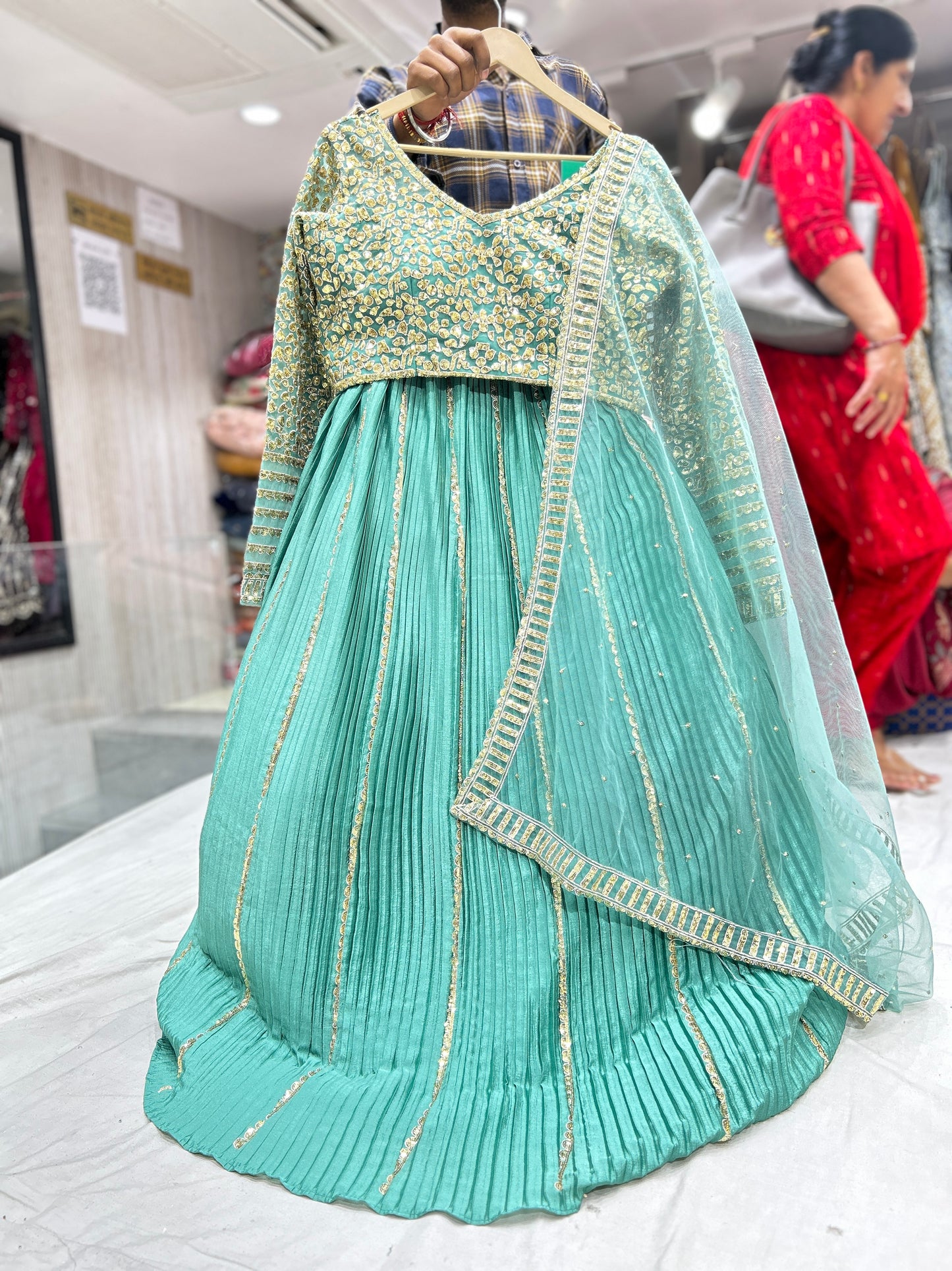 Pretty sea green lehenga