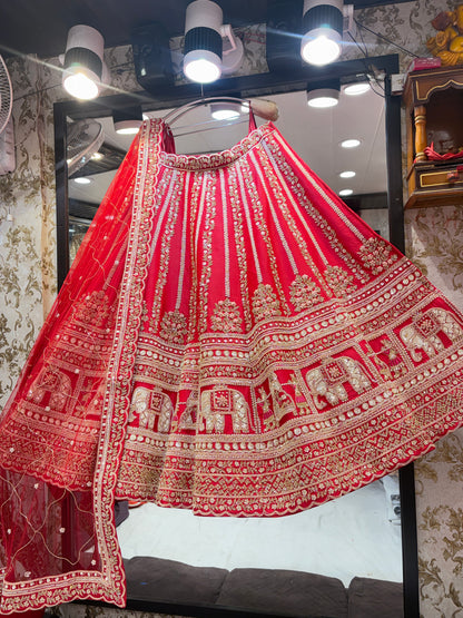 Fantastic rani pink Doli barat handwork bridal Lehenga
