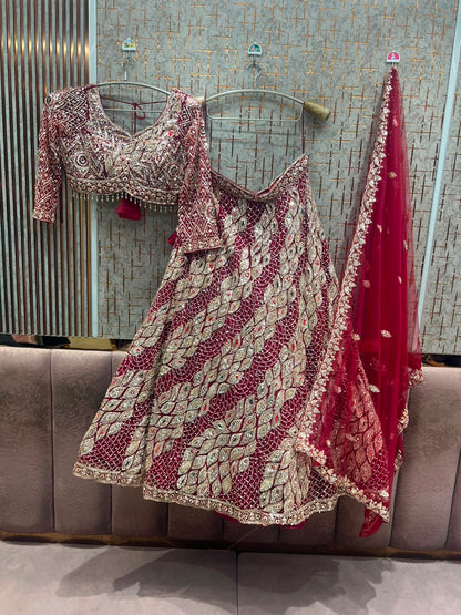 Mustard Crop Top Lehenga