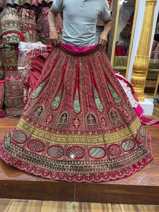 Rani pink Bridal Lehenga