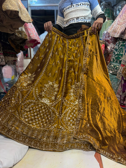 Glamorous Mustard golden Lehenga