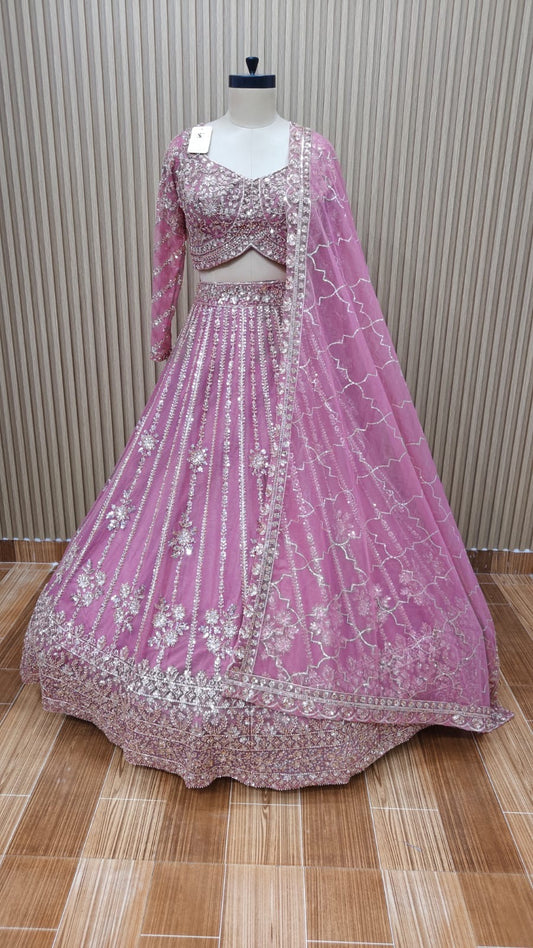Baby Pink Crop Top Lehenga