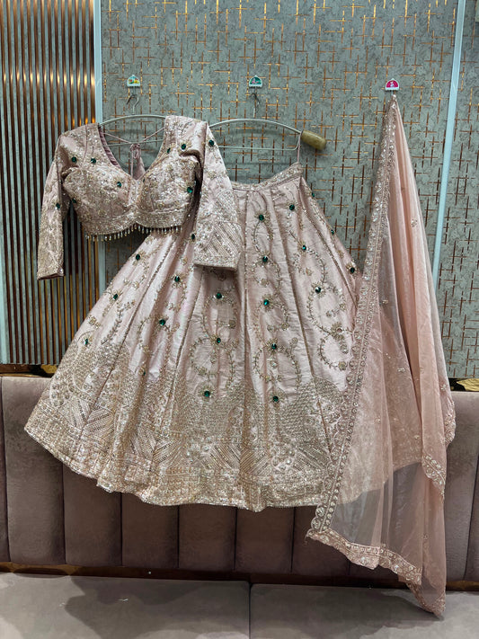 Pink Crop Top Lehenga