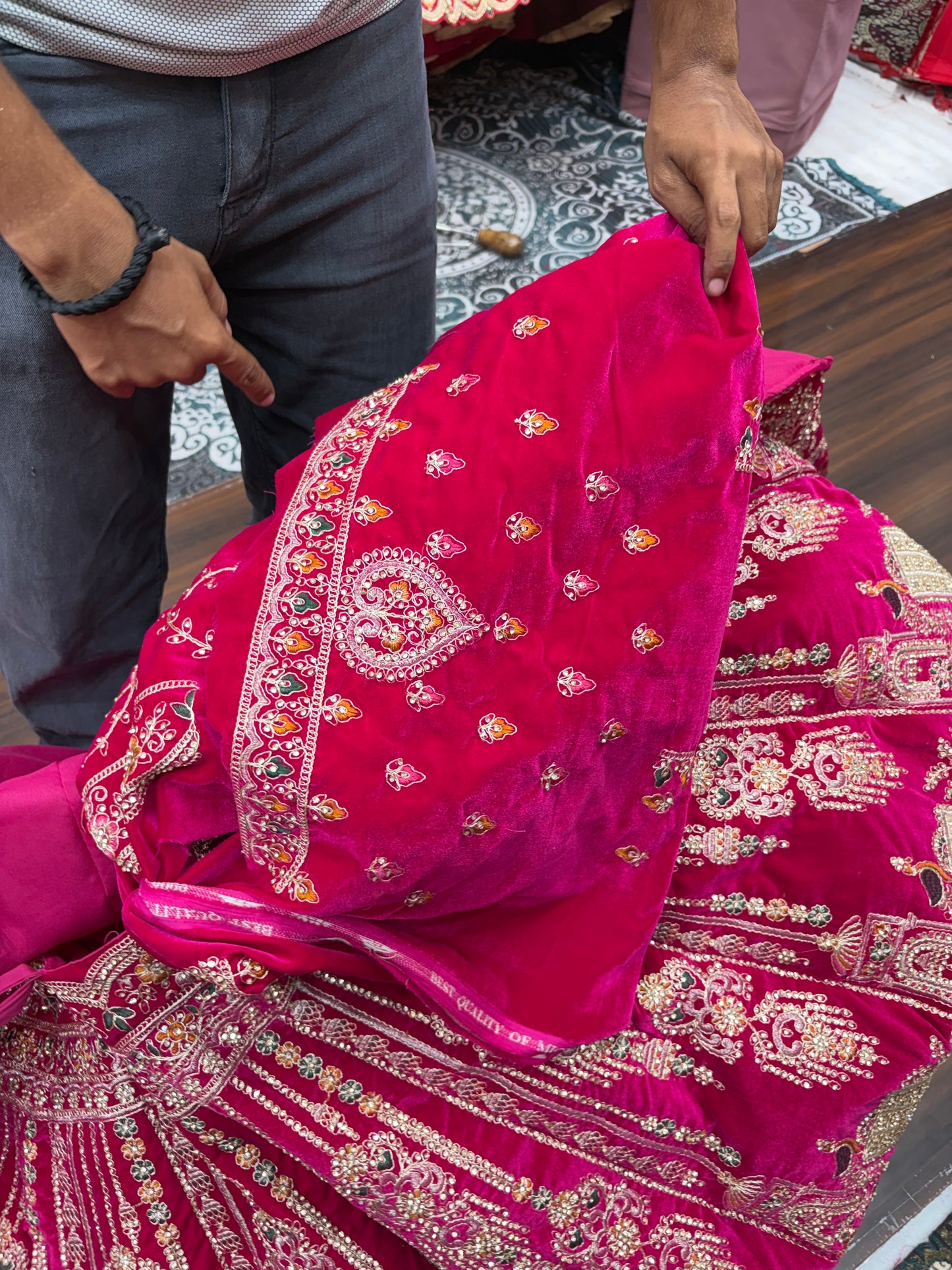 Rani Pink Doli Barat Ball Bridal Lehenga - Shopping World