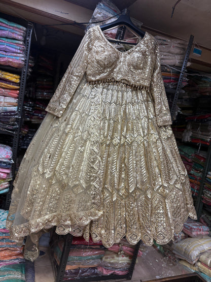 Eye catching Black On Black monotone Crop Top  lehenga