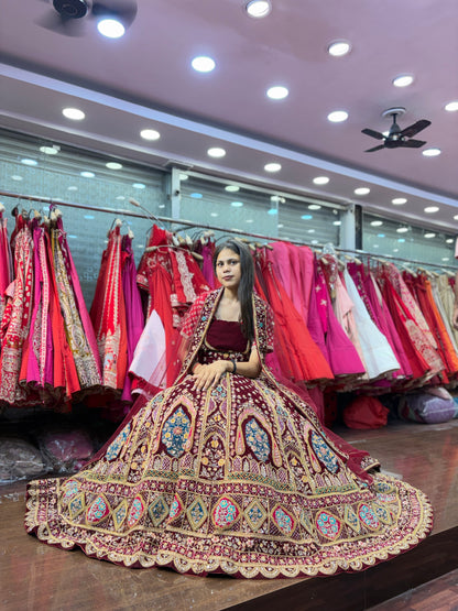 Stunning maroon bridal Lehenga