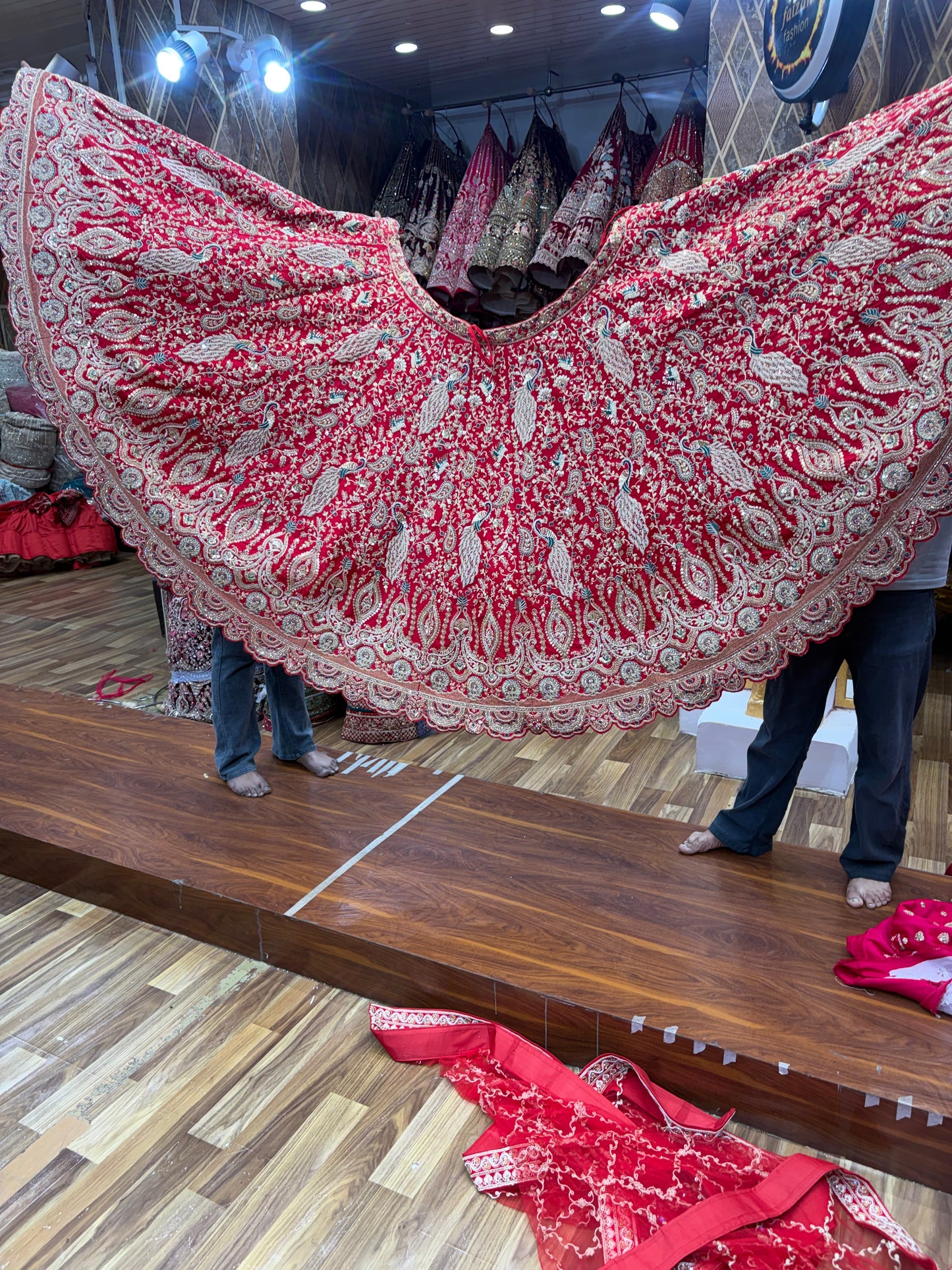 Rani Pink Peacock Designer Bridal Lehenga