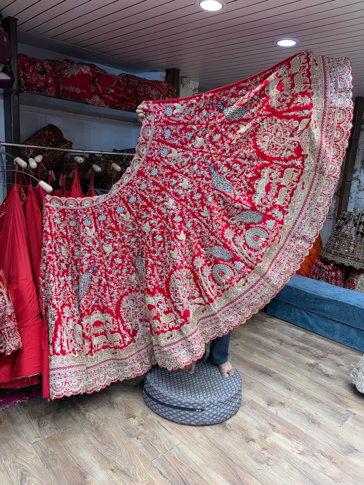 Rani Pink Peacock Bridal Lehenga
