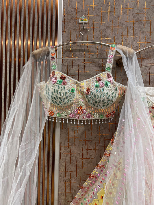 Pink Yellow Pdp Crop Top Lehenga