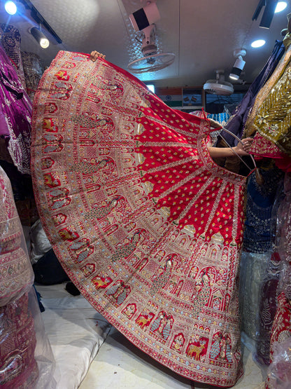 Astonishing Peacock Rani pink Bridal Lehenga