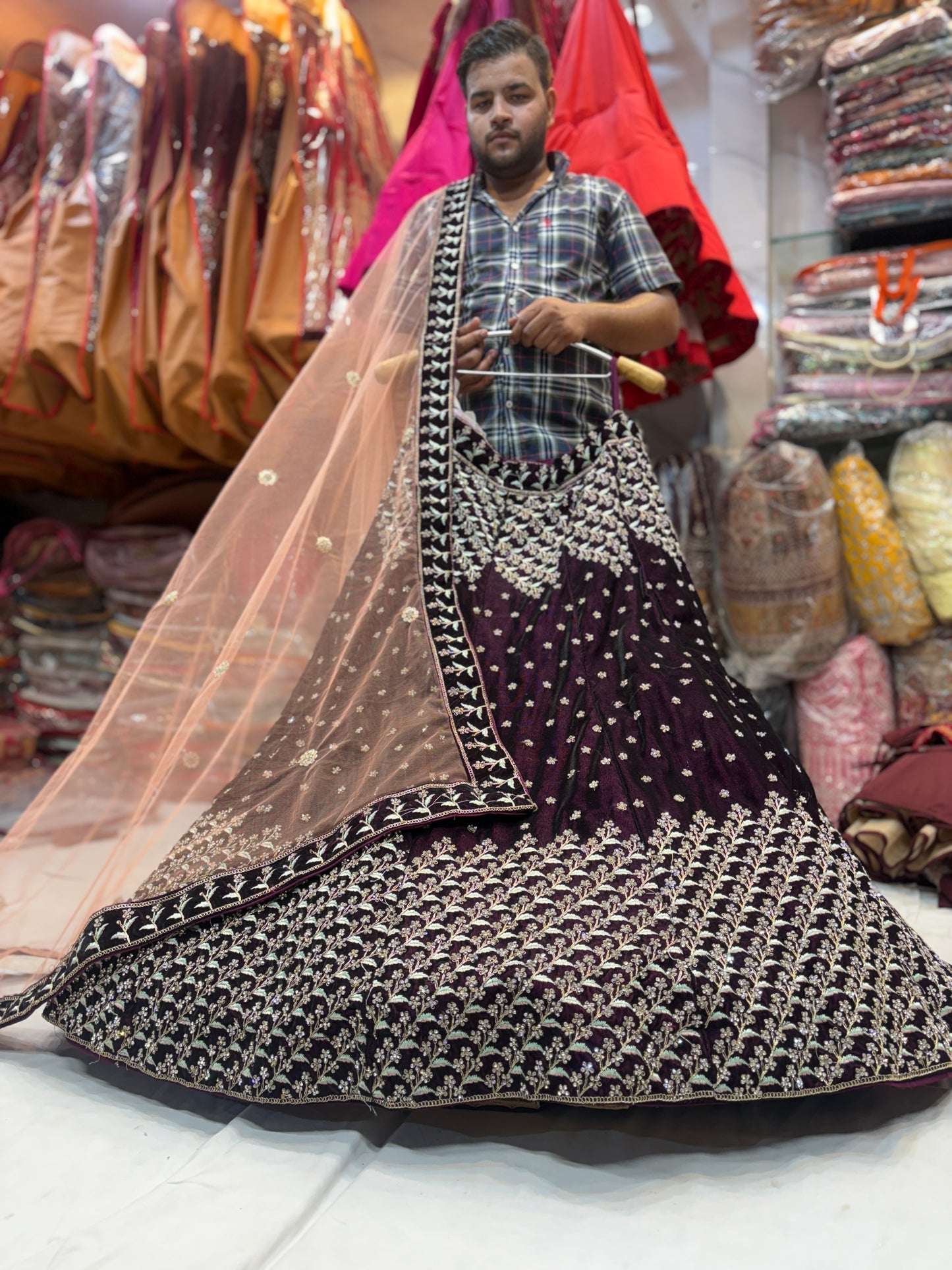 Eye catching maroon Lehenga