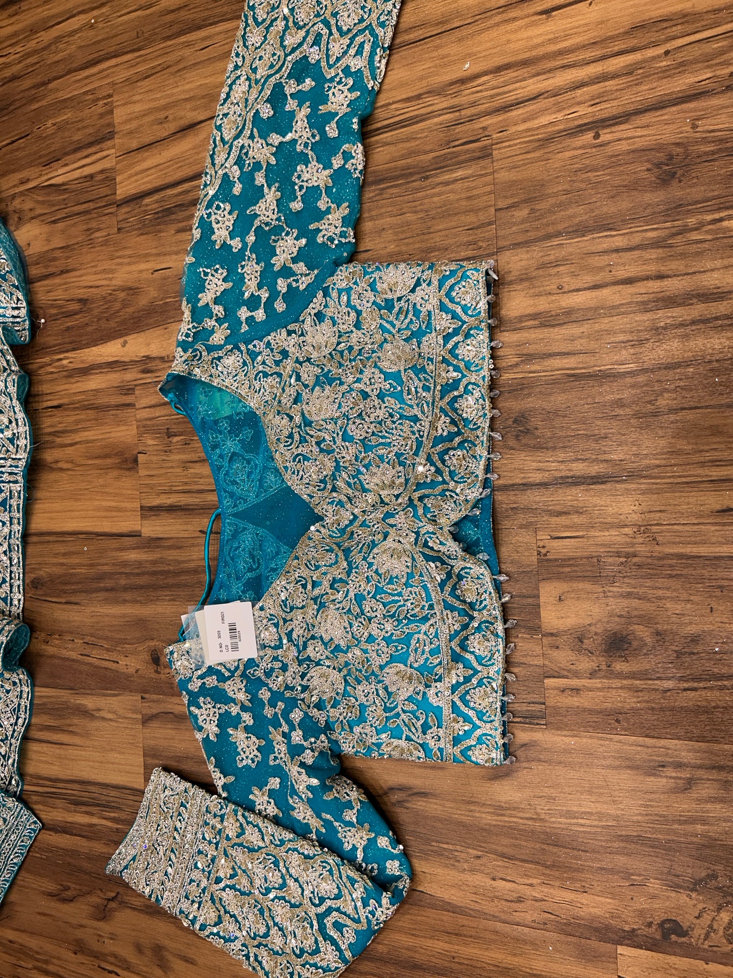 Delightful sky blue crop top lehenga