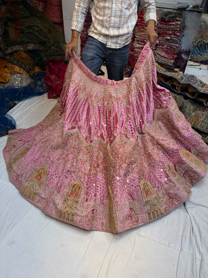 Heavy Jhumka Blue Lehenga