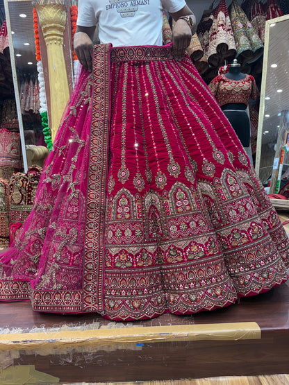 Stunning Rani pink Ball bridal Lehenga