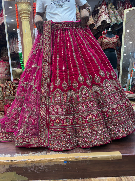 Stunning Rani pink Ball bridal Lehenga
