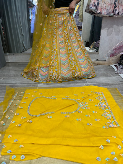 lehenga الملكي الصفراء