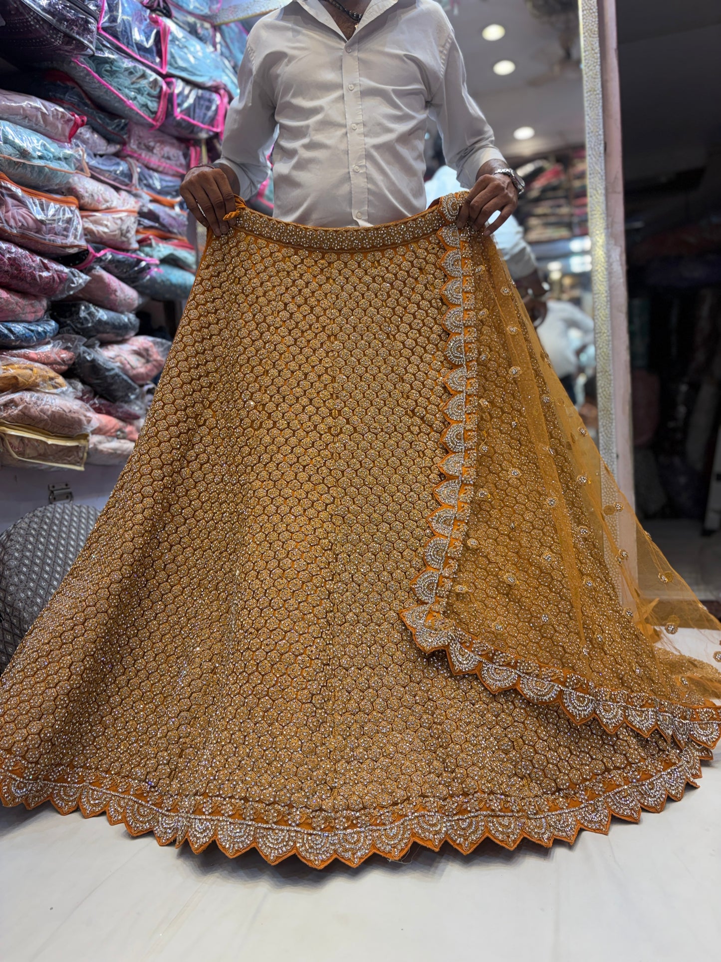 Glamorous yellow haldi mehendi Lehenga