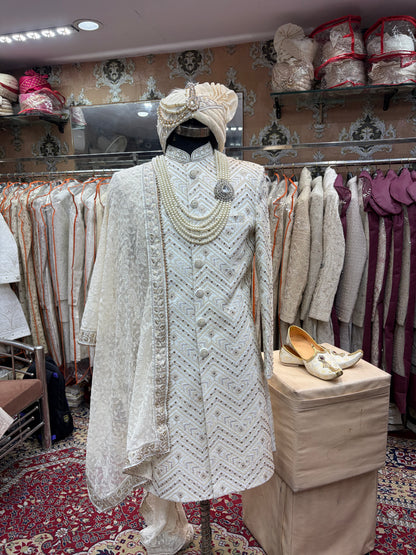Golden White sherwani - Shopping World