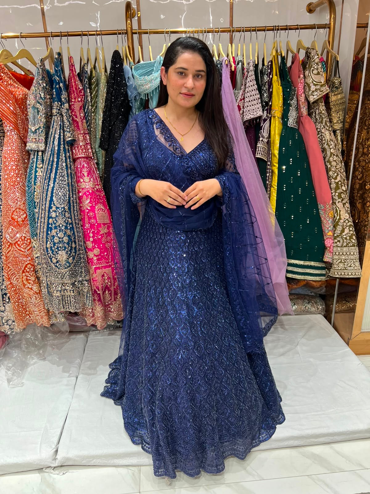 Golden On Golden Monotone Crop Top Lehenga