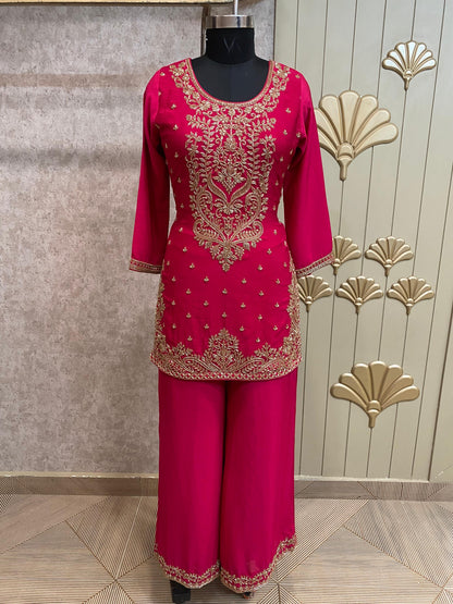 Blue Long Sharara Suit Dress Material