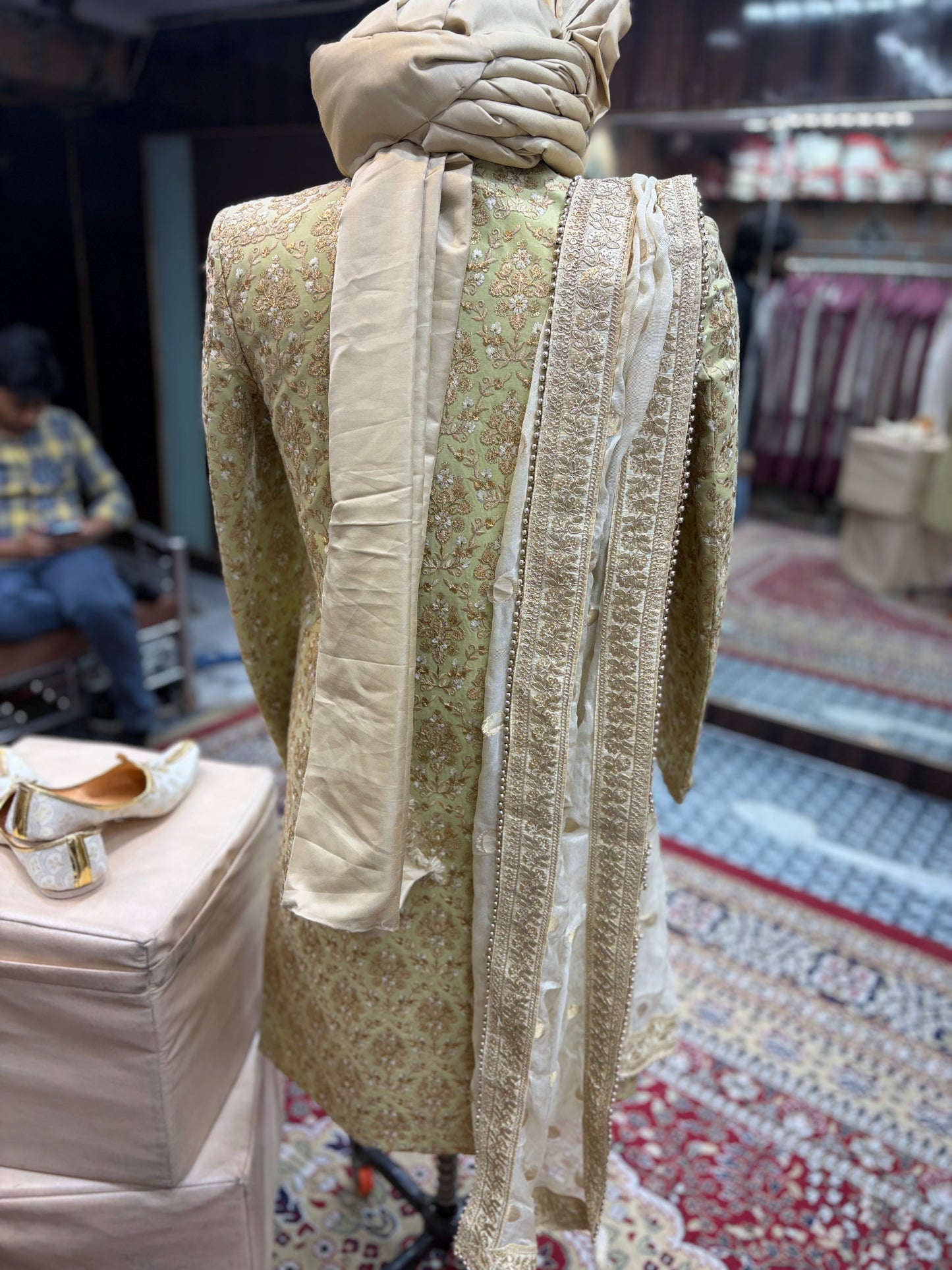 Pista green sherwani