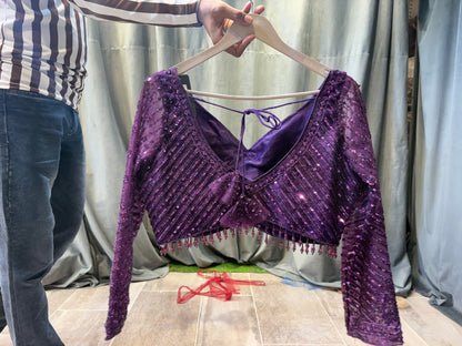 Delightful purple Crop Top Lehenga