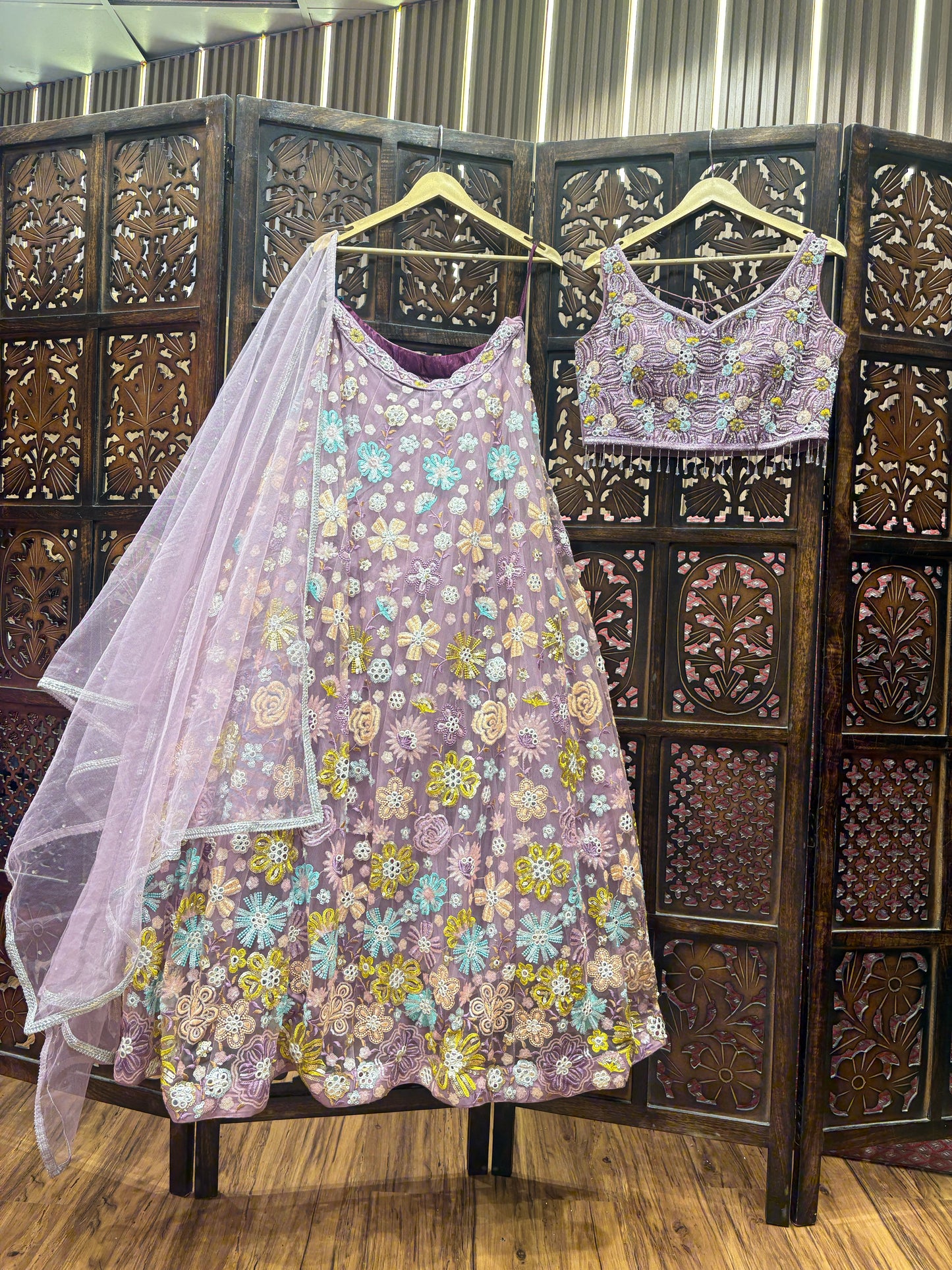 Engaging pink crop top Lehenga