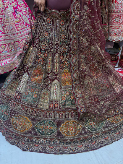 Royal maroon bridal Lehenga happy customer