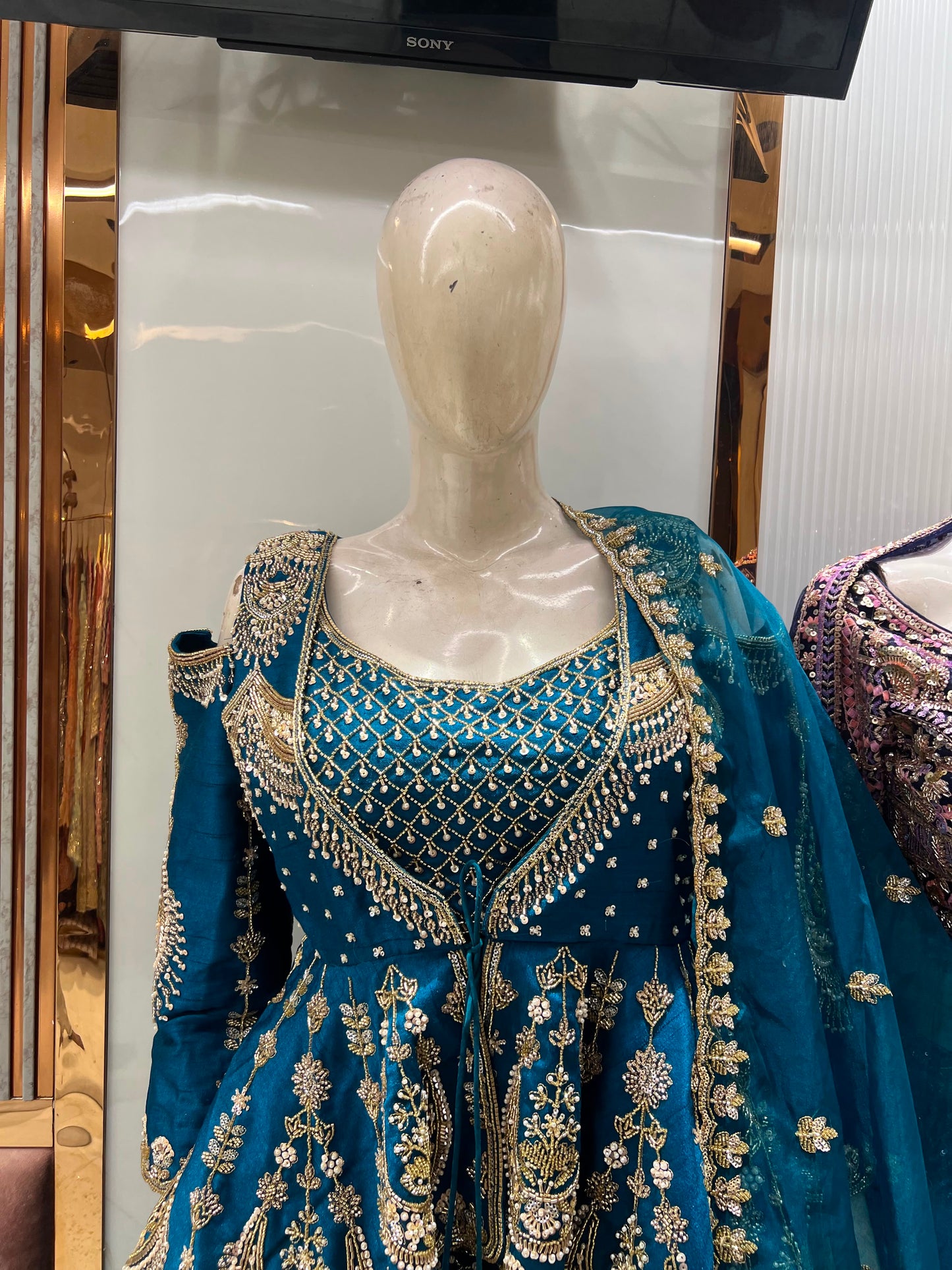 Blue peplum long Dress Farshi Garara Dress Special