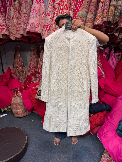Royal Cream Colour Sherwani