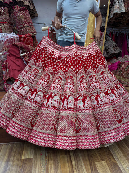 Red Doli Barat Ball Bridal Lehenga