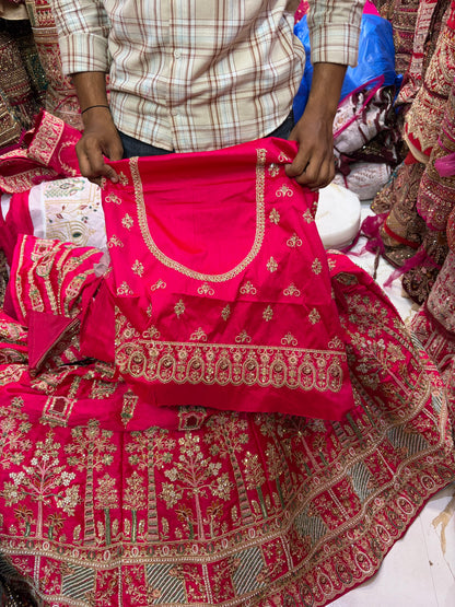 Rani Pink bridal Lehenga